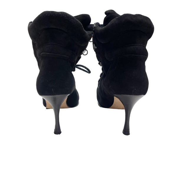 Manolo Blahnik Oklamod Black High Heel Boots Size 38 - Picture 4 of 9